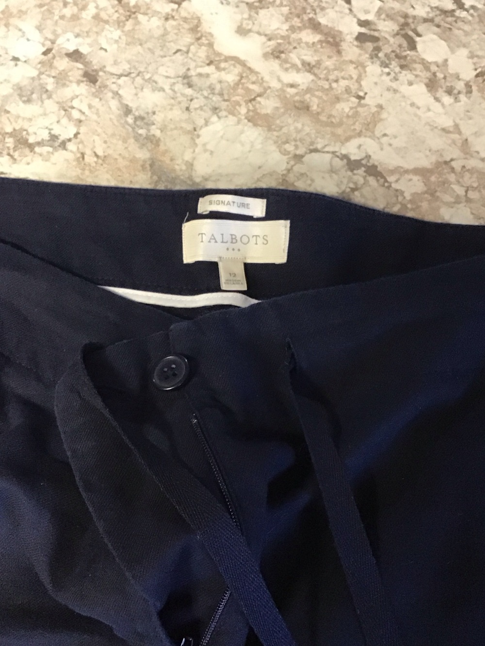 Talbots Navy Drawstring Chinos - Picture 2 of 6
